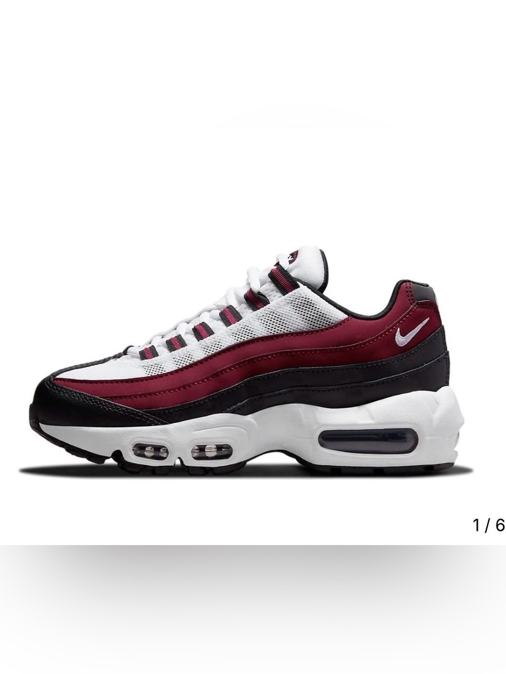 Nike Yooth  Air Max 95 — White, Burgundy, Black